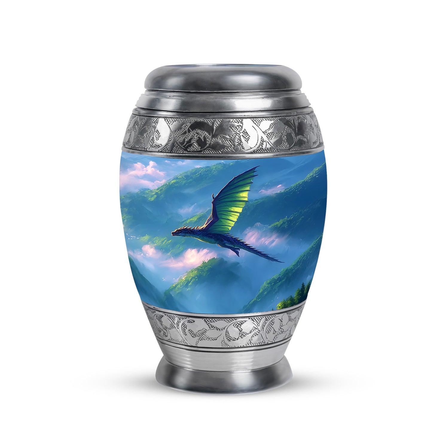 Blue Dragon Cremation Urns - Enduring Blessing 10-inch, 200 cu in - Yatskia