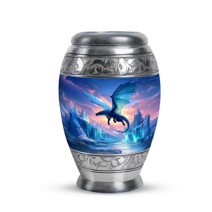 Blue Dragon Journey Cremation Urns for Human Ashes - 10-inch, 200 cu in - Yatskia