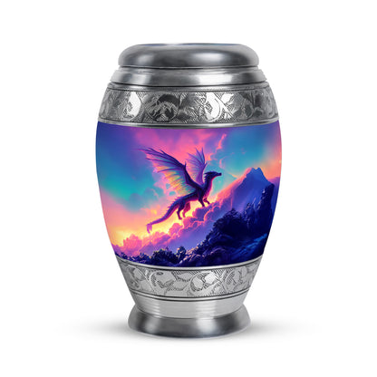 Distinguished Blue Dragon Cremation Urn for Ashes - 10-inch, 200 cu in - Yatskia