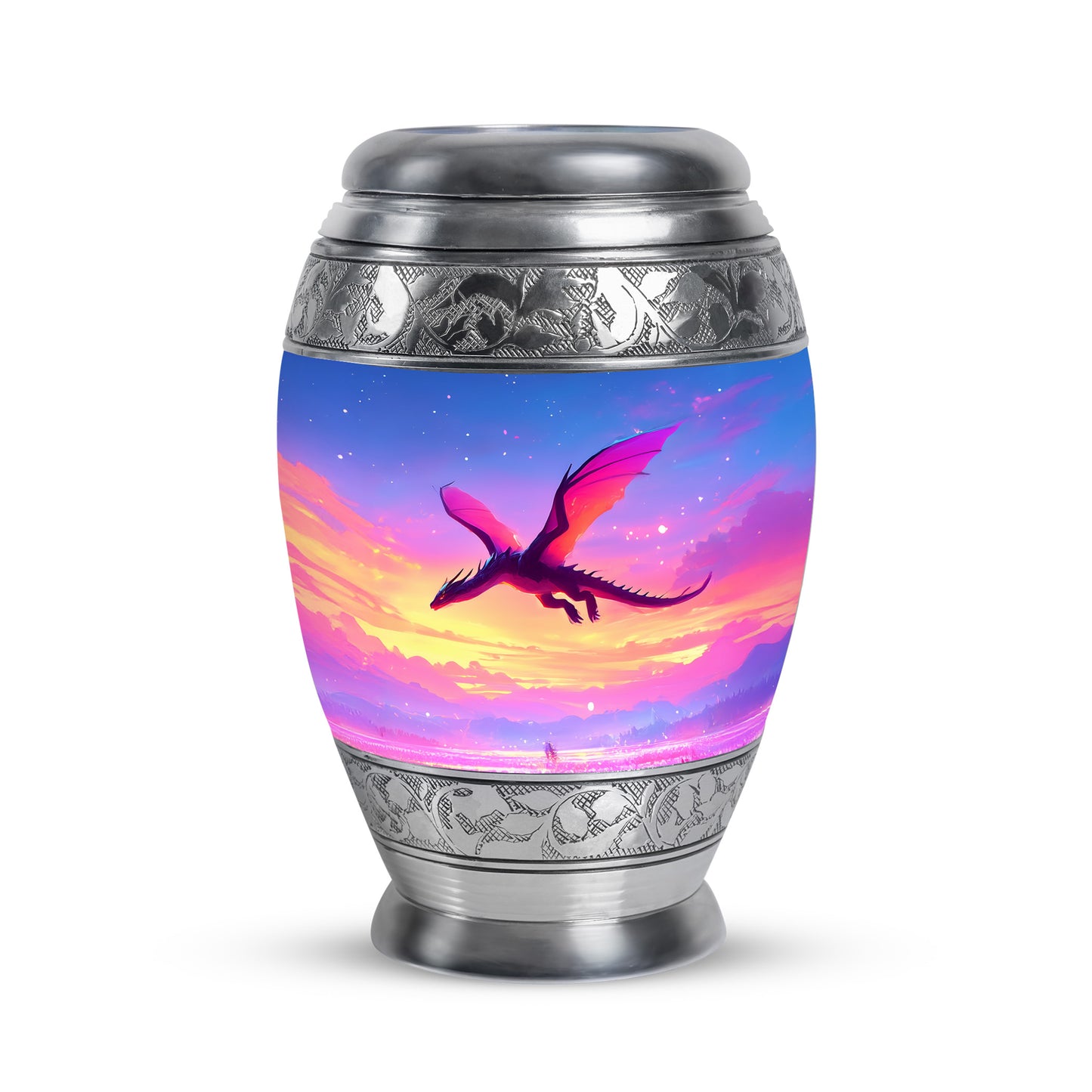 Personalized Elegant Dragon Cremation Urns - Blue 10-inch, 200 cu in - Yatskia