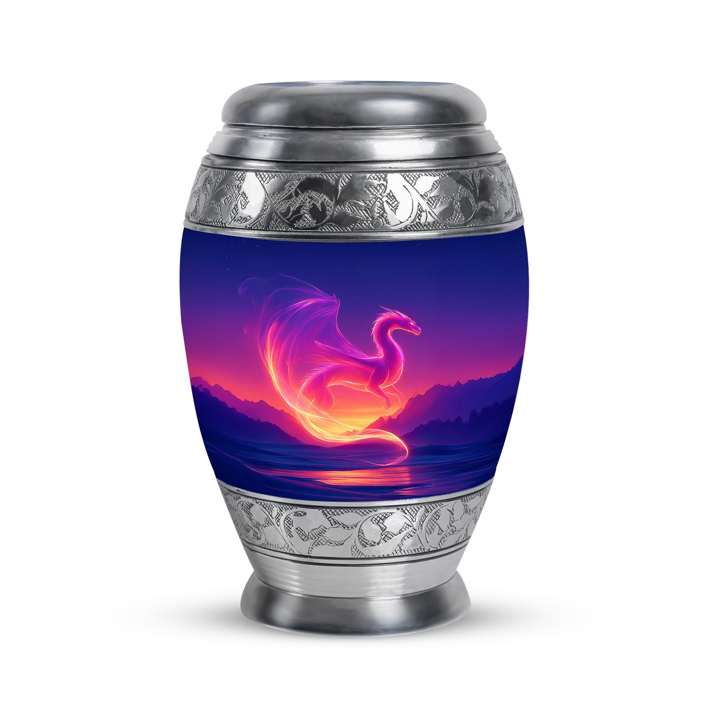 Personalized Blue Dragon Cremation Urns for Ashes - Peaceful 10-inch - Yatskia
