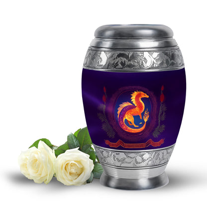 Regal Dragon Memorial Cremation Urns - Purple 10-inch, 200 cu in - Yatskia