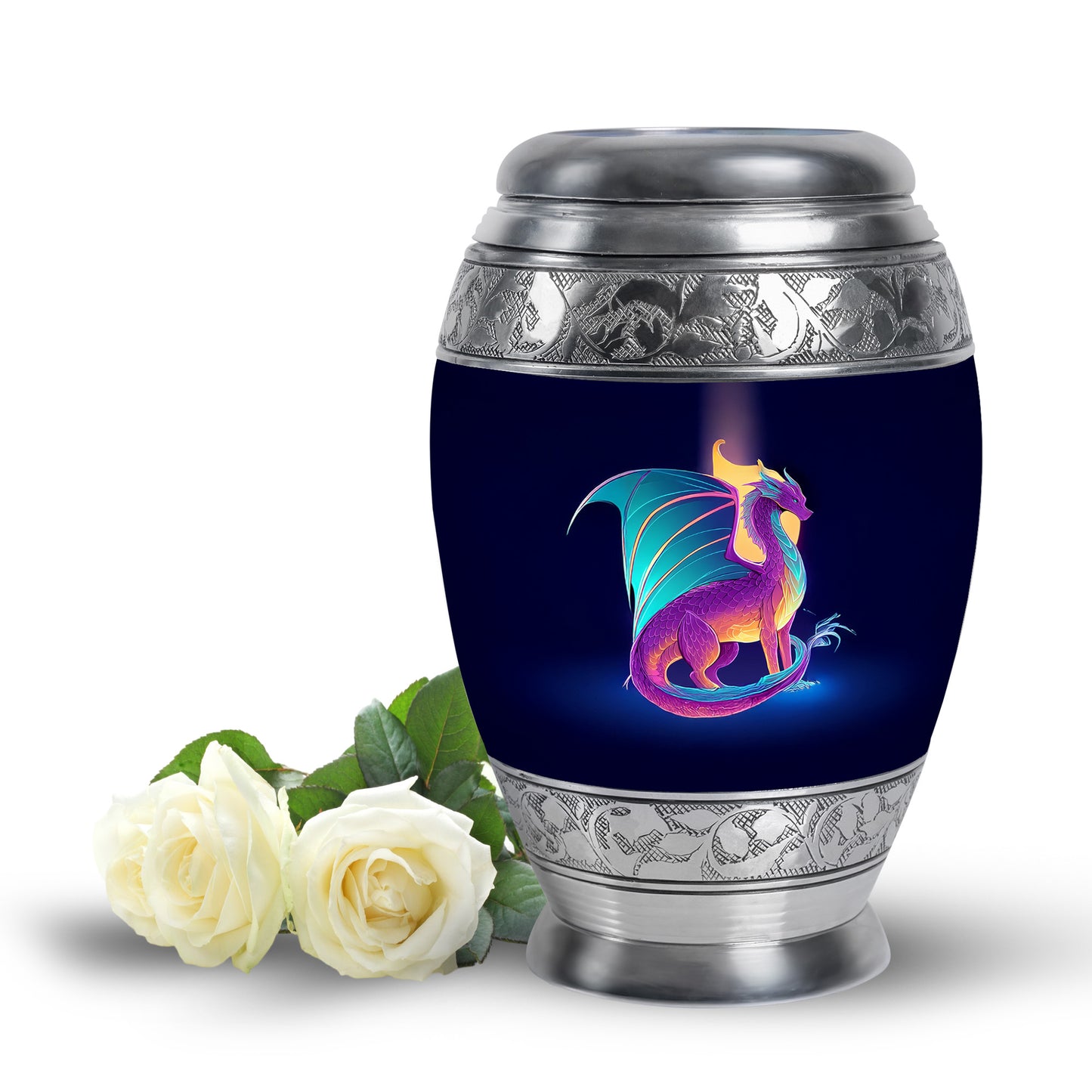 Everlasting Blue Dragon Celebration Urn for Human Ashes - 10-inch, 200 cu in - Yatskia