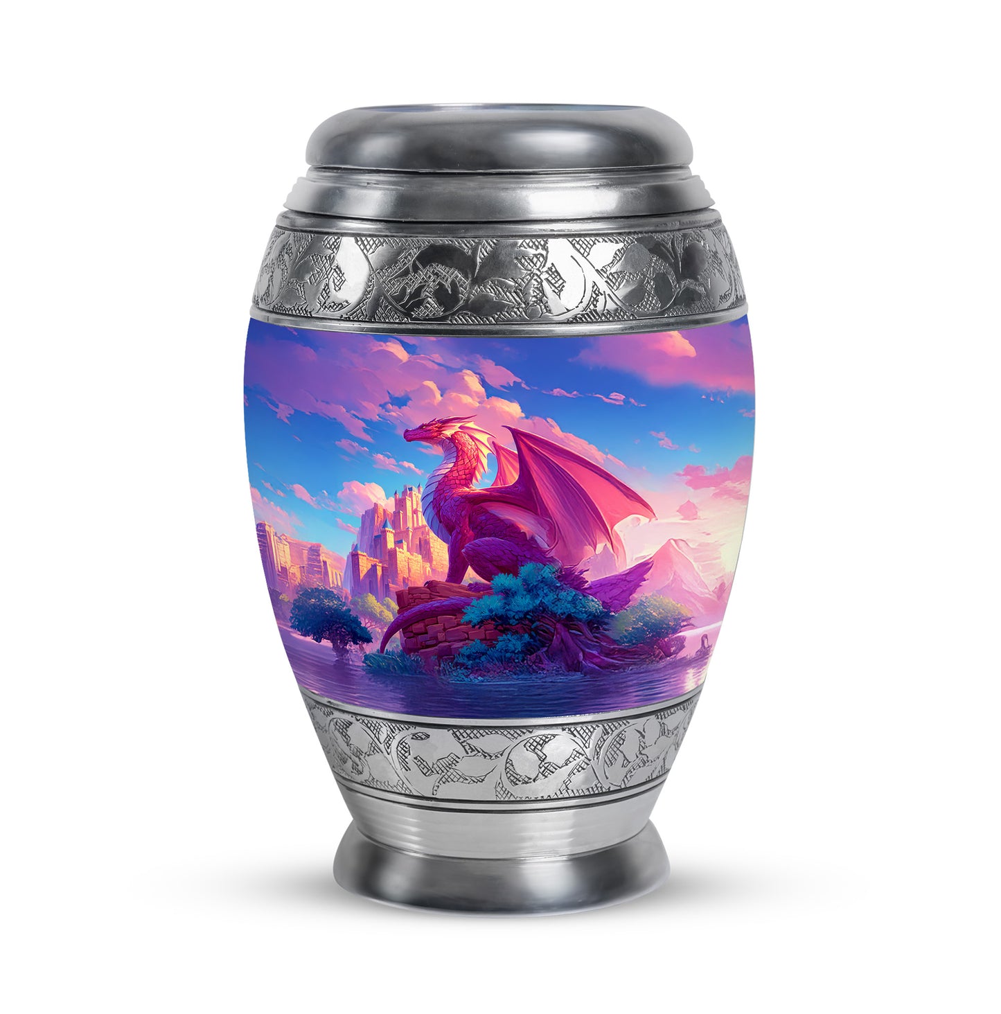Blue Dragon Tribute Cremation Urns for Human Ashes - 10-inch, 200 cu in - Yatskia