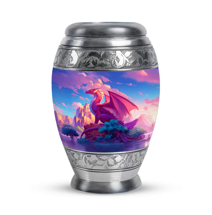 Blue Dragon Tribute Cremation Urns for Human Ashes - 10-inch, 200 cu in - Yatskia