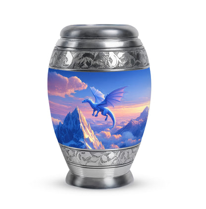 Blue Beloved Dragon Cremation Urns for Human Ashes - 10-inch, 200 cu in - Yatskia