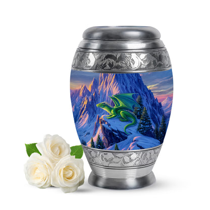 Blue Dragon Commemoration Cremation Urns for Human Ashes - 10-inch, 200 cu in - Yatskia