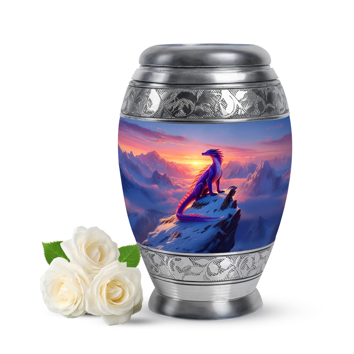 Hallowed Dragon Cremation Urns for Human Ashes - Blue 10-inch - Yatskia