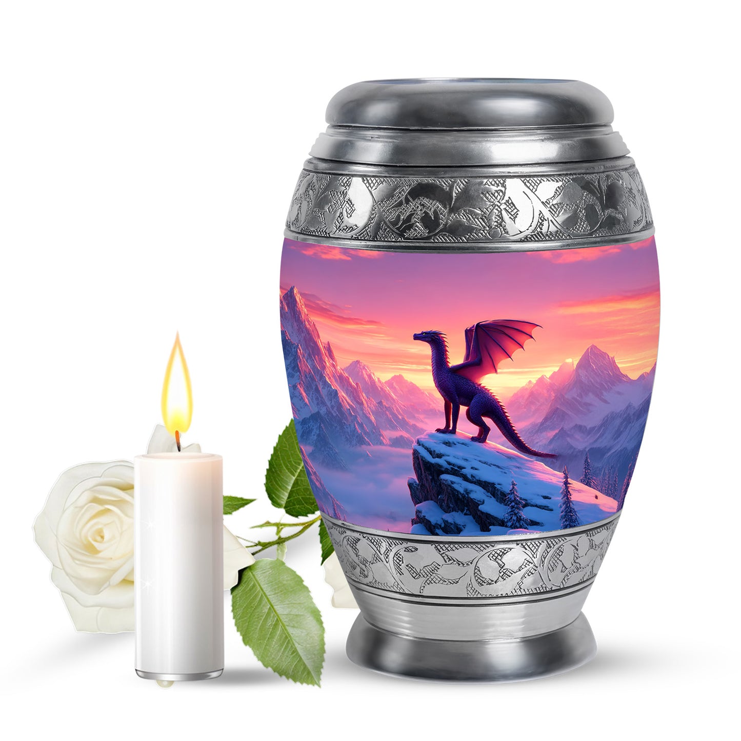 Personalized Eternal Dragon Cremation Urns - Pink 10-inch, 200 cu in - Yatskia