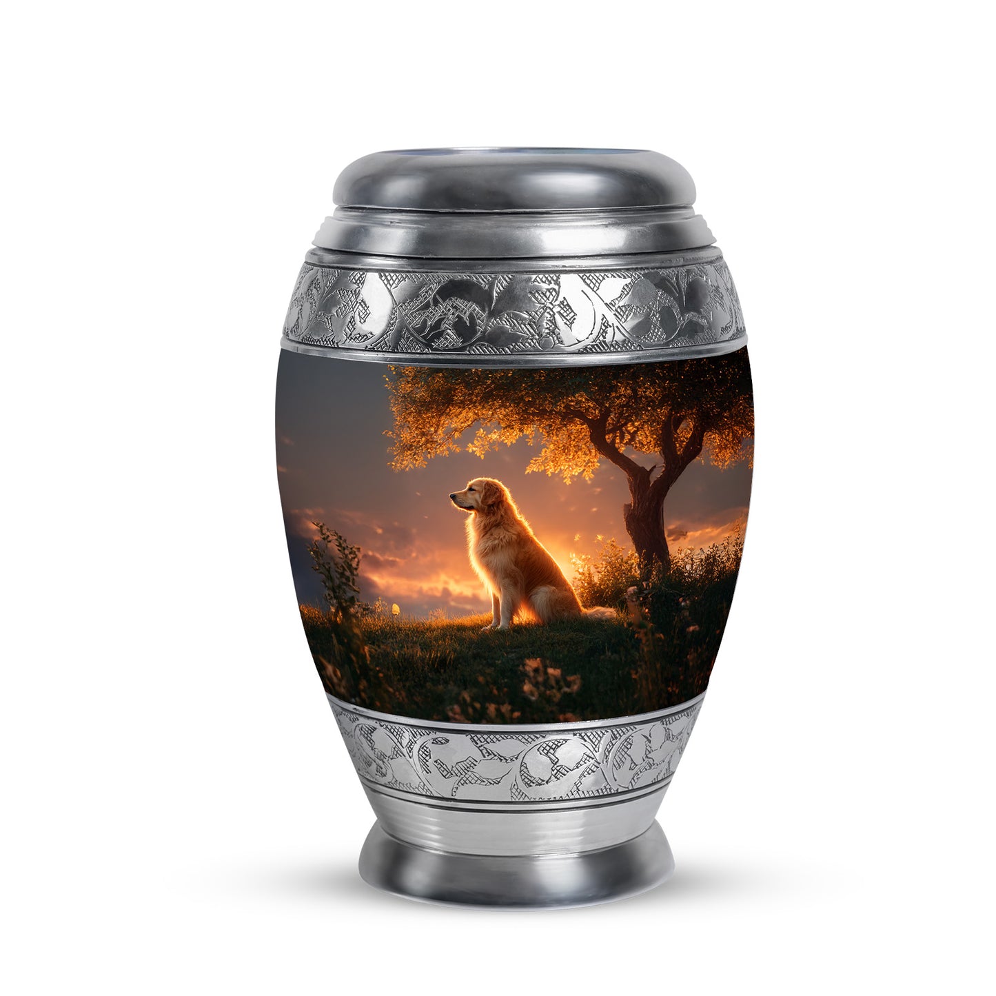 Black Treasured Dog Cremation Urns for Human Ashes - 10-inch, 200 cu in - Yatskia