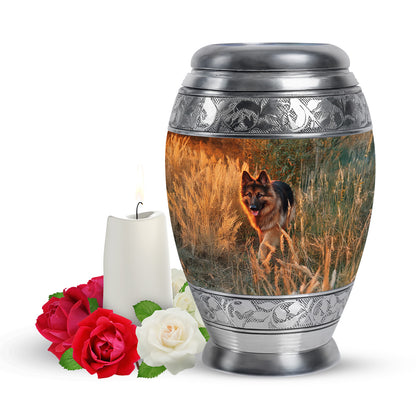 Personalized Dog Cremation Urns - Eminent Gold 10-inch, 200 cu in - Yatskia
