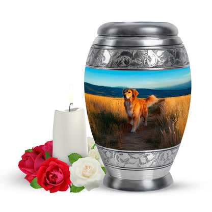 Teal Dog Cremation Urns - Glorious Embrace 10-inch, 200 cu in - Yatskia