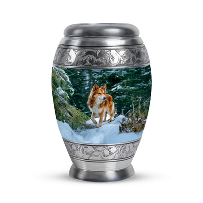 Teal Sacred Dog Cremation Urns for Human Ashes - 10-inch, 200 cu in - Yatskia