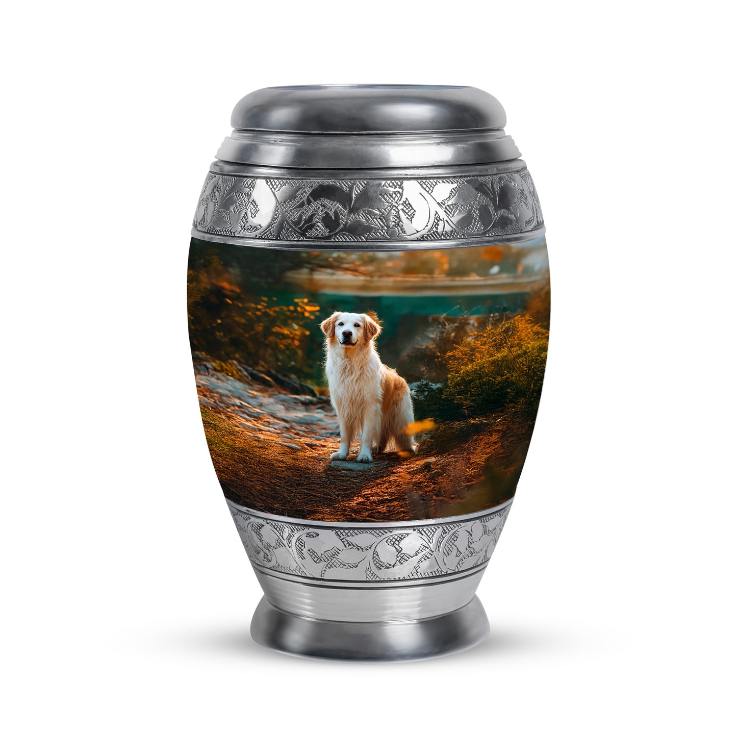 Radiant Dog Memorial Cremation Urns - Black 10-inch, 200 cu in - Yatskia