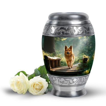 Personalized Green Dog Cremation Urns for Ashes - Enchanting 10-inch - Yatskia