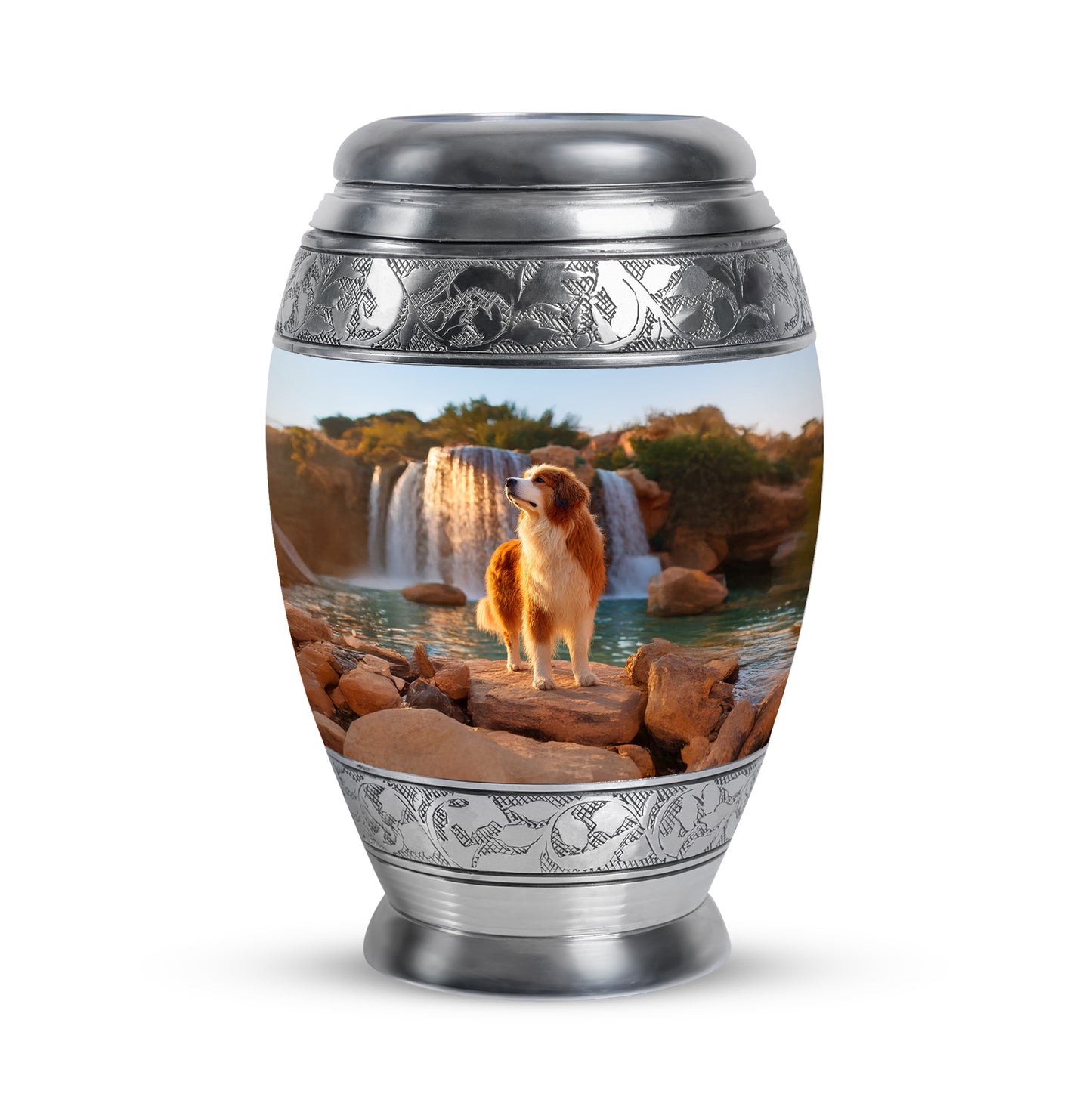 Personalized Blue Sovereign Dog Cremation Urns for Human Ashes - 10-inch, 200 cu in - Yatskia