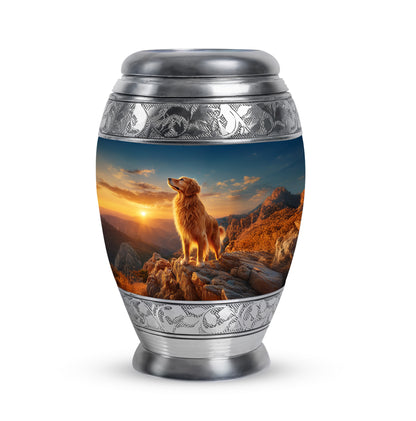 Personalized Blue Dog Cremation Urns for Ashes - Transcendent 10-inch - Yatskia