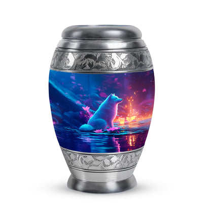 Blue Treasured Dog Cremation Urns for Human Ashes - 10-inch, 200 cu in - Yatskia