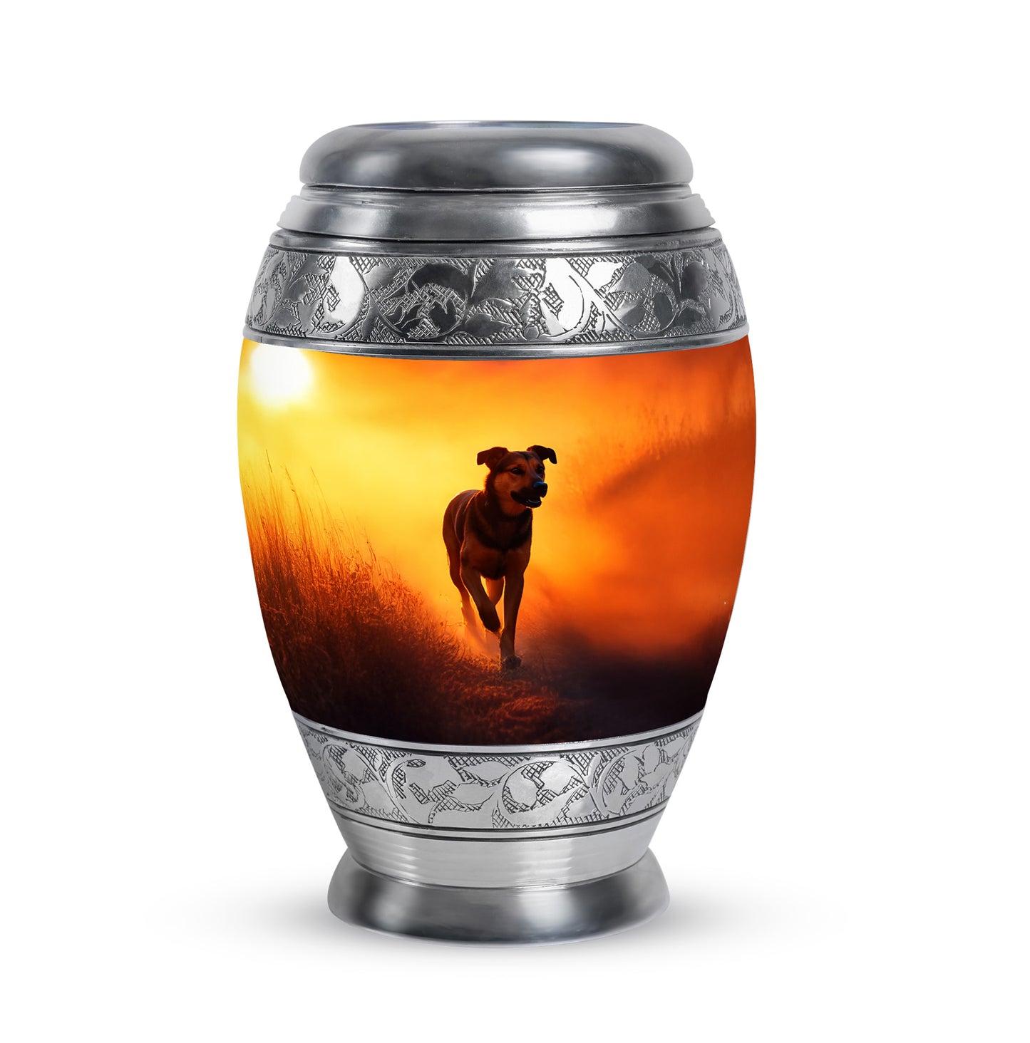 Personalized Gold Revered Dog Cremation Urns for Human Ashes - 10-inch, 200 cu in - Yatskia