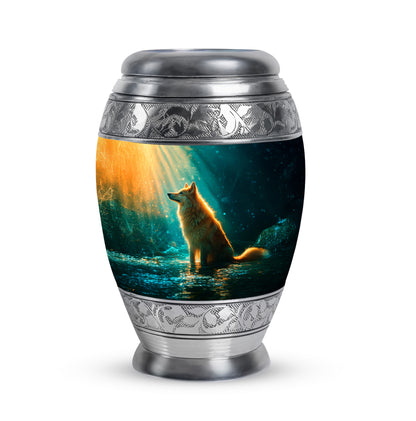 Harmonious Dog Cremation Urns for Human Ashes - Teal 10-inch - Yatskia