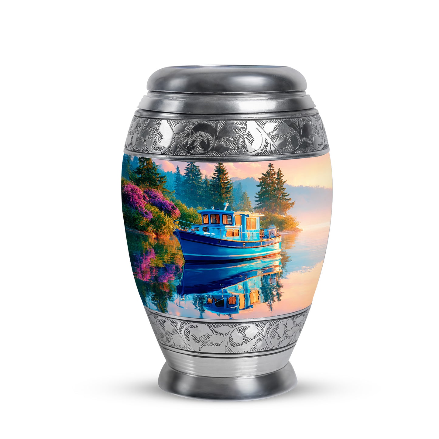 Personalized Blue Boat Cremation Urns for Ashes - Captivating 10-inch - Yatskia