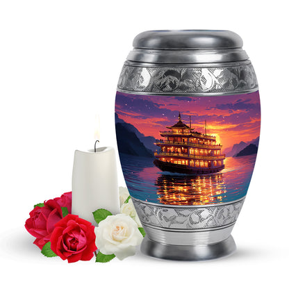 Purple Boat Sentinel Cremation Urns for Human Ashes - 10-inch, 200 cu in - Yatskia