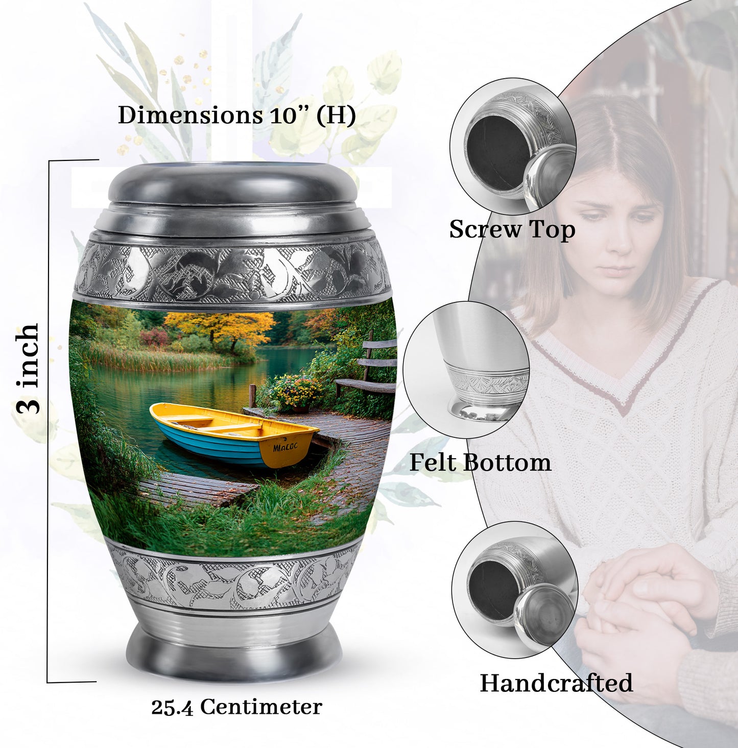 Soft Teal Boat Cremation Urn lifestyle display on memorial shelf - regal boat design with crown-inspired accents - mini keepsake memorial for portion of cremation ashes
