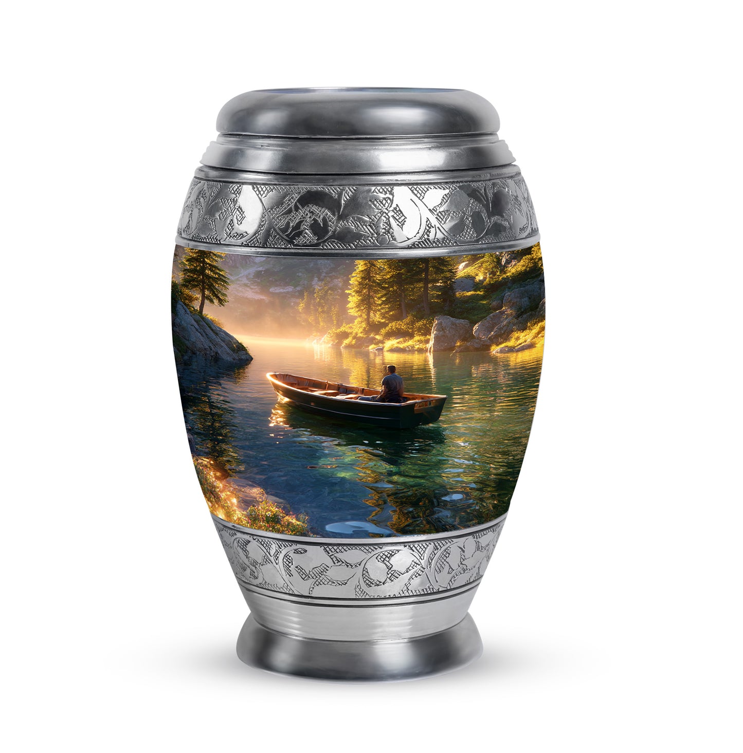 Gold Beloved Boat Cremation Urns for Human Ashes - 10-inch, 200 cu in - Yatskia