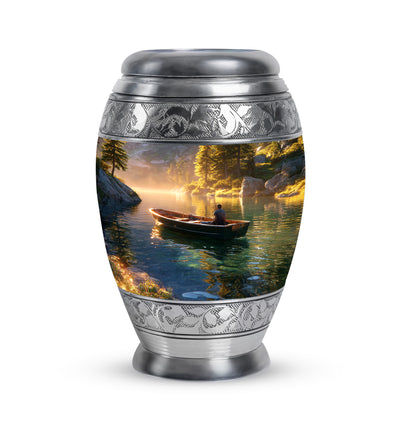 Gold Beloved Boat Cremation Urns for Human Ashes - 10-inch, 200 cu in - Yatskia