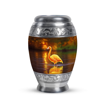 Personalized Elegant Flamingo Cremation Urns - Gold 10-inch, 200 cu in - Yatskia