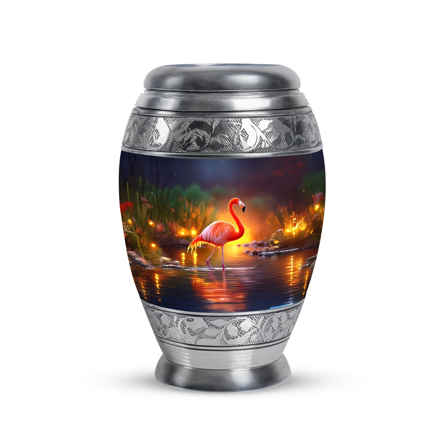 Divine Blue Flamingo Cremation Urn for Ashes - 10-inch, 200 cu in - Yatskia