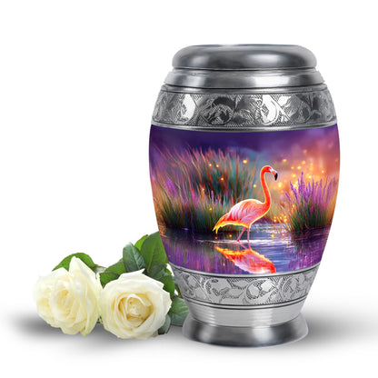 Blue Flamingo Farewell Cremation Urns for Human Ashes - 10-inch, 200 cu in - Yatskia