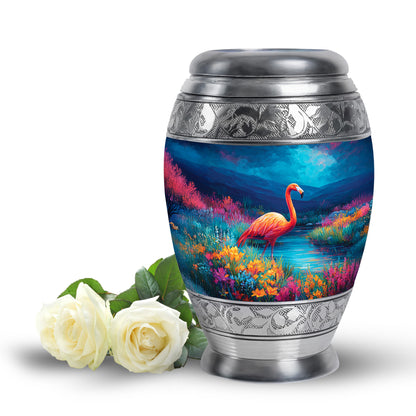 Blue Flamingo Cremation Urns - Imperial Devotion 10-inch, 200 cu in - Yatskia
