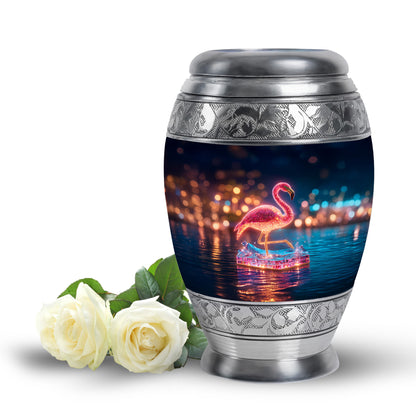 Blessed Flamingo Cremation Urns for Human Ashes - Blue 10-inch - Yatskia