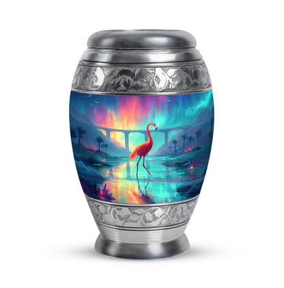 Blue Flamingo Dedication Cremation Urns for Human Ashes - 10-inch, 200 cu in - Yatskia