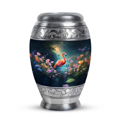 Blue Exquisite Flamingo Memorial Urn for Ashes - 10-inch, 200 cu in - Yatskia