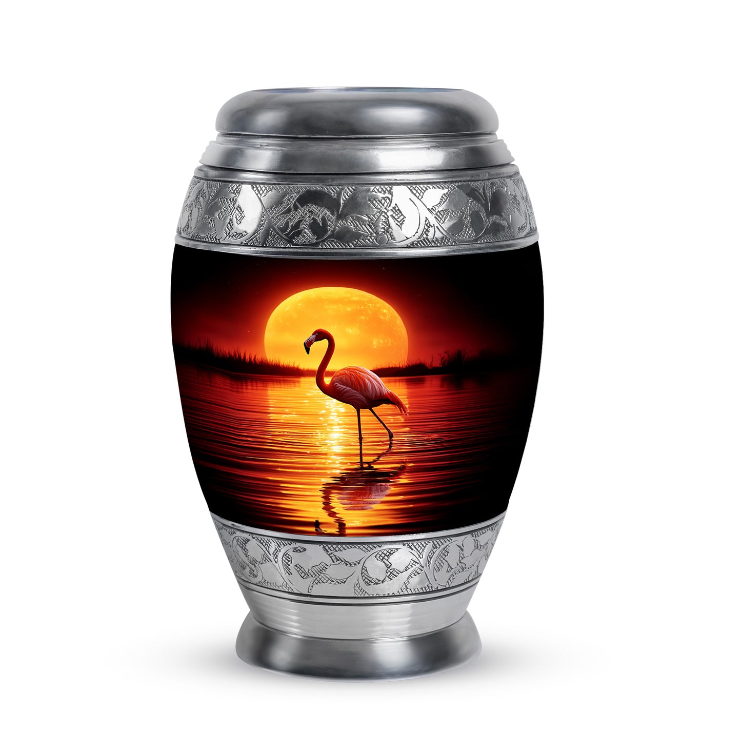 Black Flamingo Cremation Urns - Opulent Farewell 10-inch, 200 cu in - Yatskia