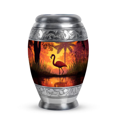 Blessed Flamingo Cremation Urns for Human Ashes - Red 10-inch - Yatskia