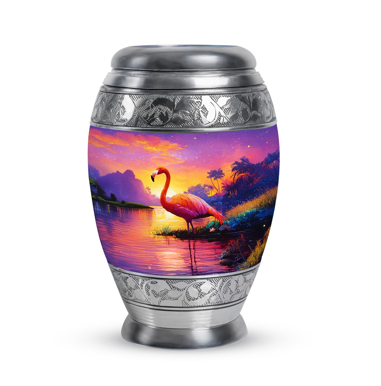 Stunning Pink Flamingo Guardian Urn for Human Ashes - 10-inch, 200 cu in - Yatskia