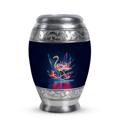 Illustrious Flamingo Memorial Cremation Urns - Blue 10-inch, 200 cu in - Yatskia