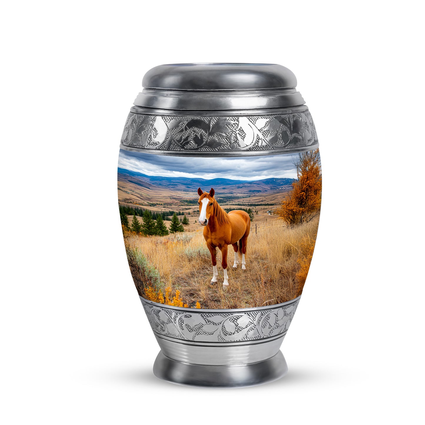 Blue Beloved Horse Cremation Urns for Human Ashes - 10-inch, 200 cu in - Yatskia