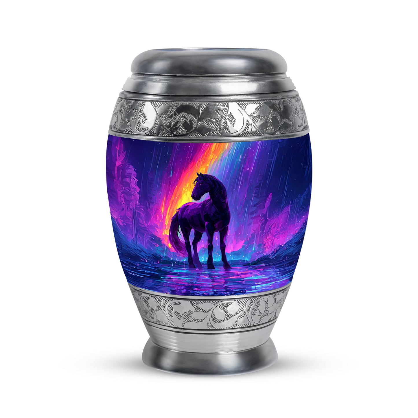 Remarkable Horse Memorial Cremation Urns - Blue 10-inch, 200 cu in - Yatskia