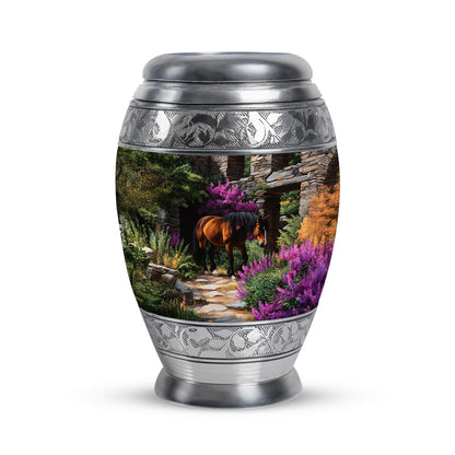 Personalized Black Horse Cremation Urns for Ashes - Enchanting 10-inch - Yatskia