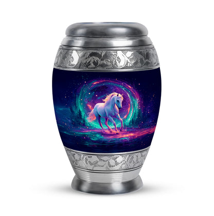 Blue Horse Sanctuary Cremation Urns for Human Ashes - 10-inch, 200 cu in - Yatskia