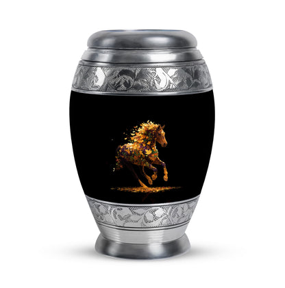 Personalized Seraphic Horse Cremation Urns - Black 10-inch, 200 cu in - Yatskia