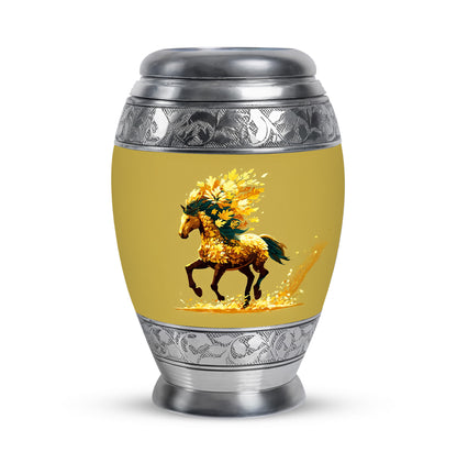 Hallowed Horse Cremation Urns for Human Ashes - Gold 10-inch - Yatskia