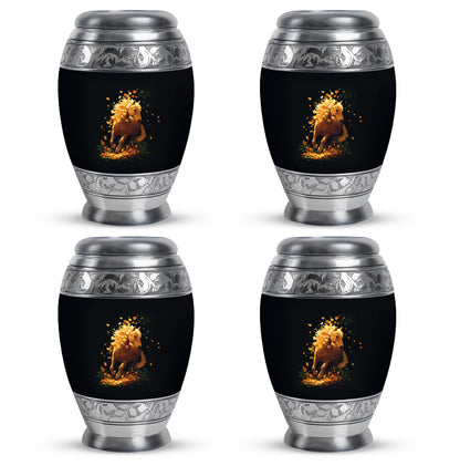 Celestial Blue Horse Cremation Urn urn with complimentary velvet bag - regal horse design with crown-inspired accents - 10 inch aluminum urn for cremated remains