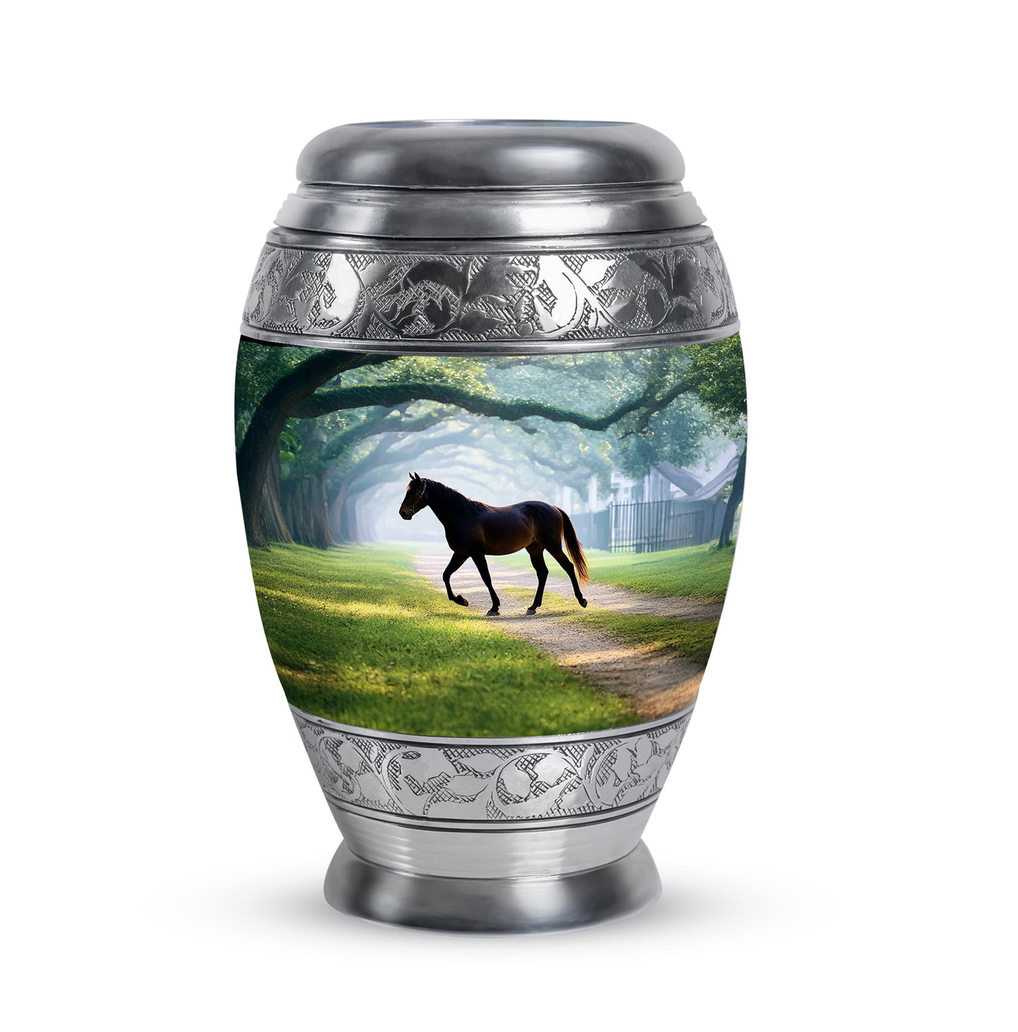 Personalized Magnificent Horse Cremation Urns - Teal 10-inch, 200 cu in - Yatskia