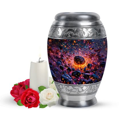 Ethereal Galaxy Memorial Cremation Urns - Blue 10-inch, 200 cu in - Yatskia
