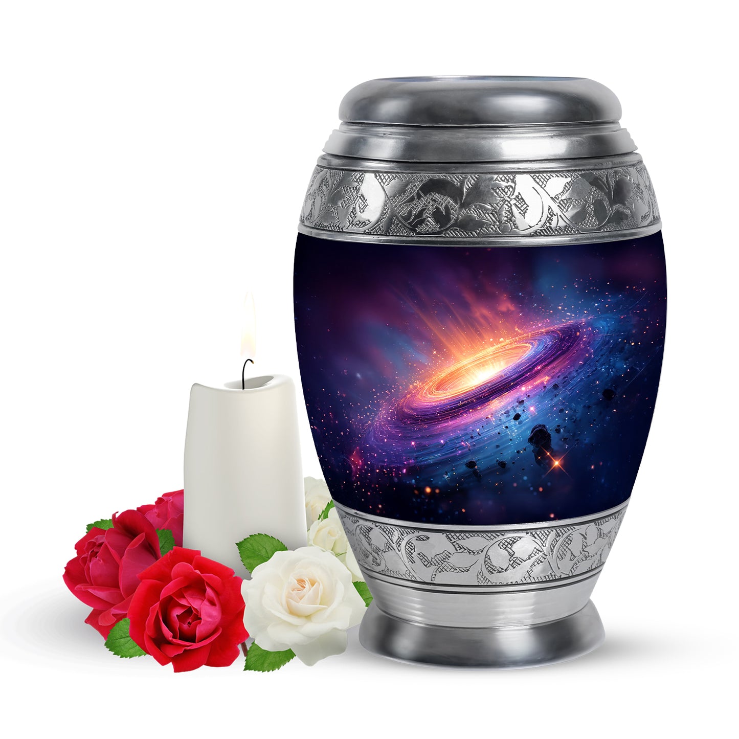 Harmonious Galaxy Cremation Urns for Human Ashes - Blue 10-inch - Yatskia